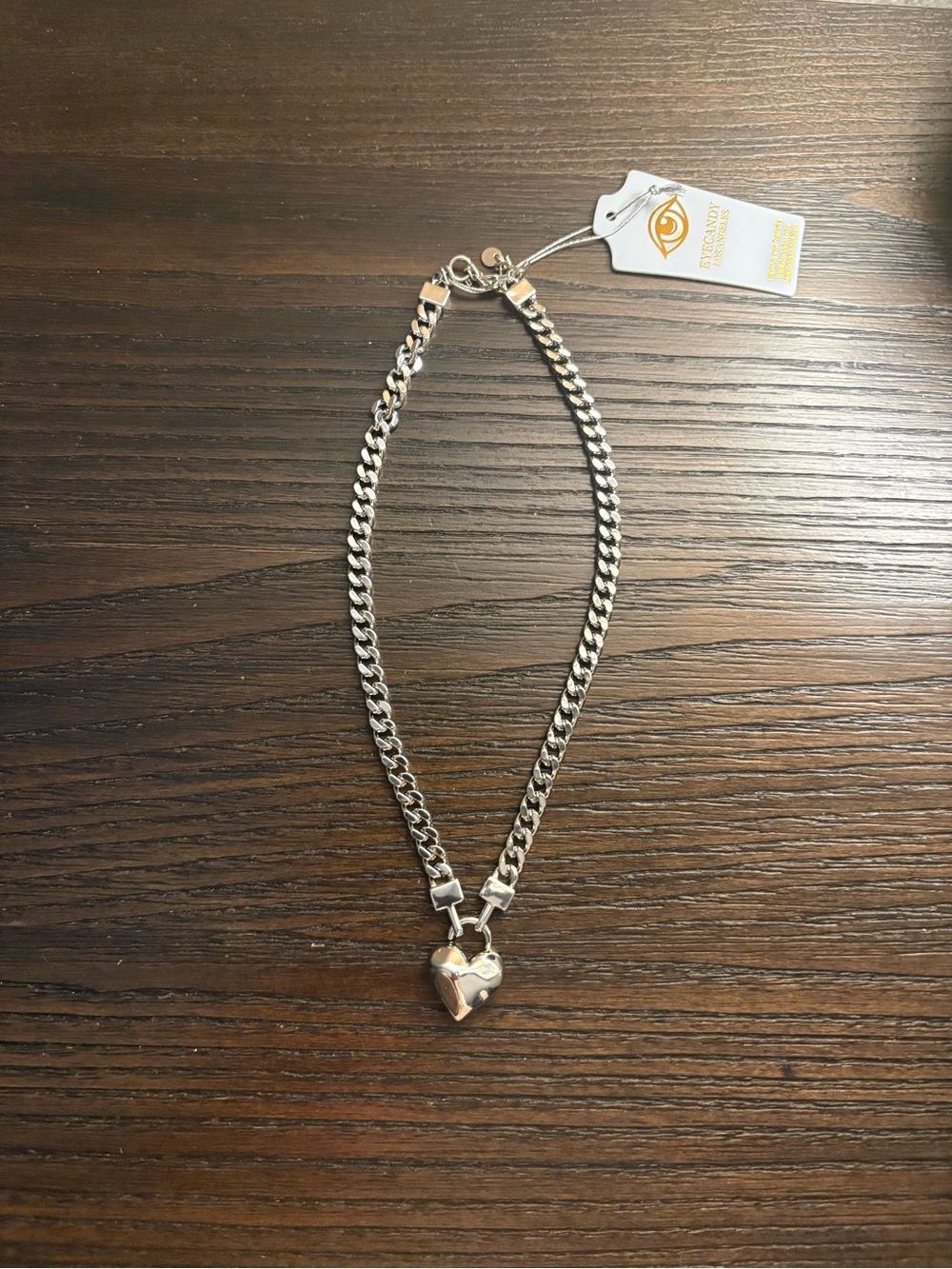 NEW Eye Candy Silver Heart Necklace